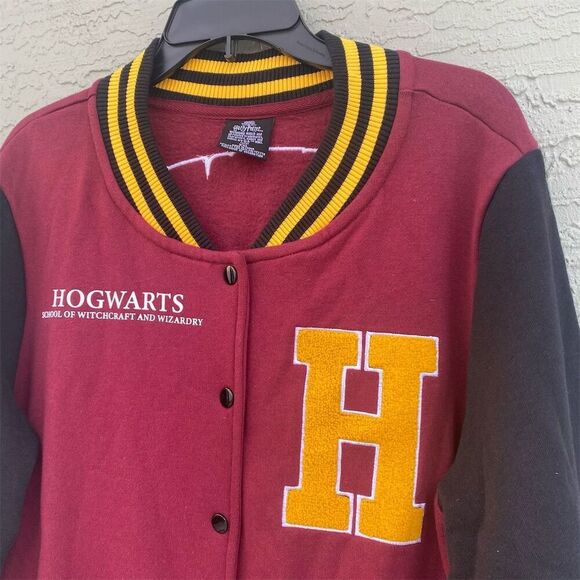 Harry Potter Hogwarts Varsity Jacket 2XL Unisex Multicolor Snap Closure - Picture 8 of 11